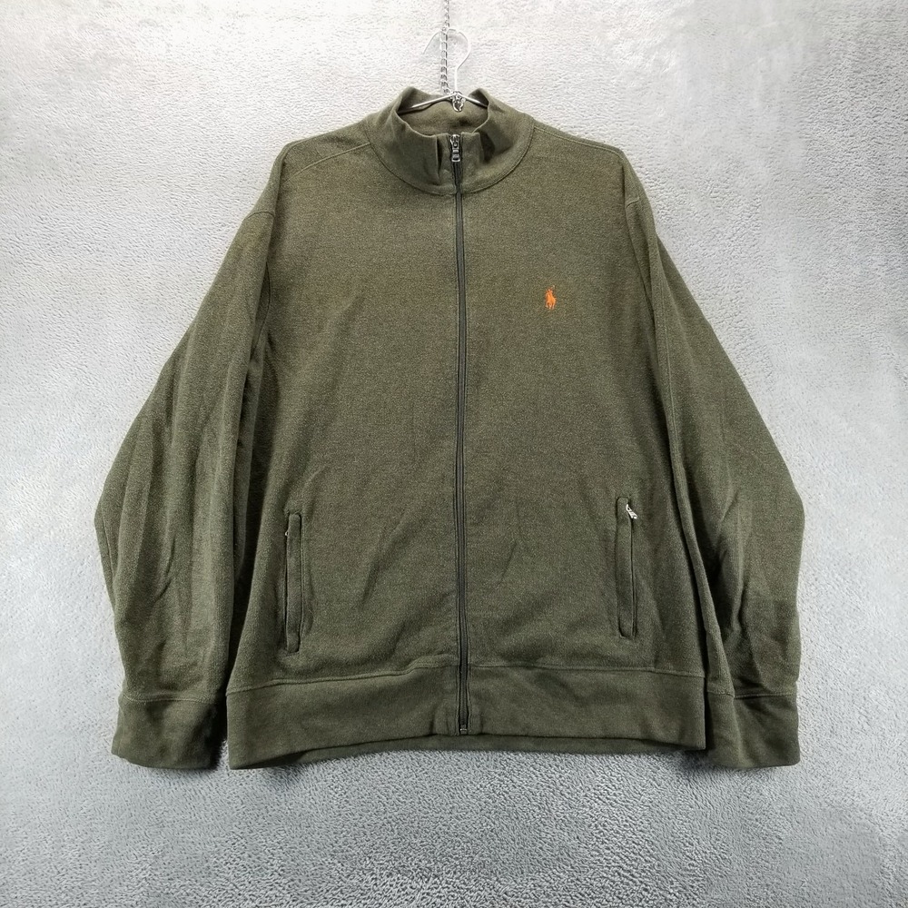 Polo Ralph Lauren Jacket Mens XL Green Performance Zip‎ Up Mock Neck